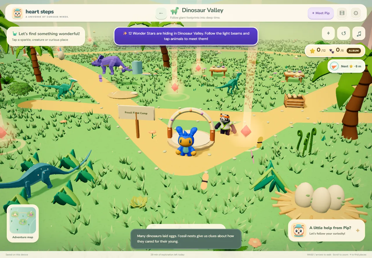 Dinosaur Valley with nests and Wonder Stars