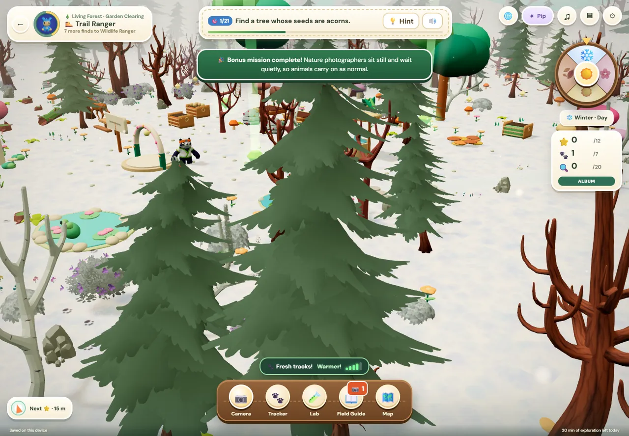 The Living Forest ranger station in winter