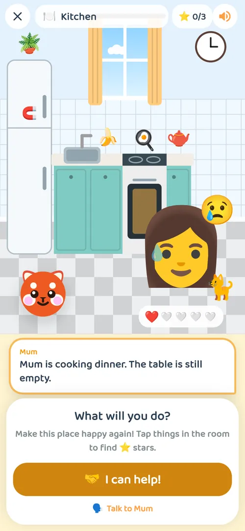 Helping in the kitchen in Heart Steps