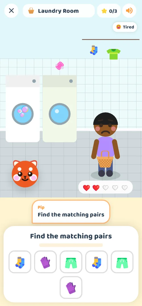Matching socks in the laundry room